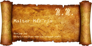 Malter Mária névjegykártya